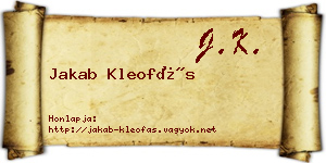 Jakab Kleofás névjegykártya
