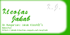 kleofas jakab business card